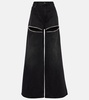Crystal-embellished wide-leg jeans