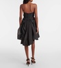 Illuminate draped linen and silk minidress