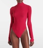 Turtleneck jersey bodysuit