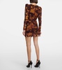 Floral silk georgette minidress
