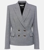 Houndstooth wool-blend jacket