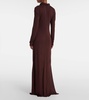 Gathered crêpe jersey gown