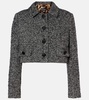 Cropped wool-blend tweed jacket