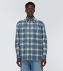 Checked leather shirt