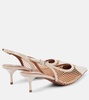 Le Cœur fishnet leather slingback pumps