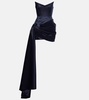 Asymmetric satin corset dress