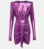 Draped satin jersey minidress