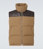 Intrecciato cotton poplin down vest