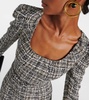 Belted Lurex® tweed midi dress