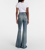 Faded high-rise bootcut jeans