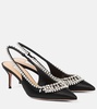 Crystal Crush satin slingback pumps