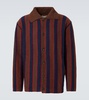 Striped mohair-blend cardigan