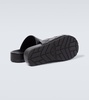 Intrecciato leather mules