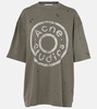 Distressed logo cotton-blend T-shirt