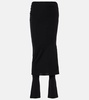 Ruched wool-blend skirt pants