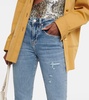 Cuffed straight jeans
