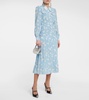 Floral silk shirt dress