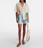 Splash embroidered cotton shorts