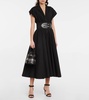 Belted cotton poplin midi dress