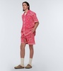 Bandana cotton-blend piqué shorts