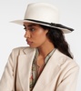 Elfi leather-trimmed straw boater hat
