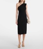 Stretch leather-trimmed pumps