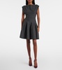 Godet silk-blend minidress