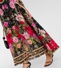 Floral printed silk maxi dress 