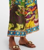 Tiger silk twill wide-leg pants
