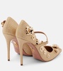 Bloom 105 floral-appliqué pumps