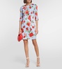 Printed cotton-blend mini dress