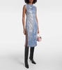 Sequined printed midi dress