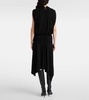 Draped ruched crêpe jersey midi dress