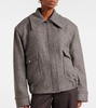 Faux fur-trimmed wool-blend jacket