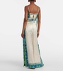 Vivianna printed high-rise wide-leg pants