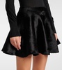 Flared wool-blend miniskirt