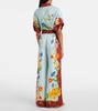 Dahlia floral linen wide-leg pants