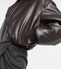 Padded coated jersey bomber jacket