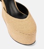 LA leather-trimmed paper straw wedges