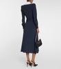 Collared silk-blend midi dress
