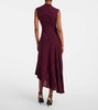 Asymmetric virgin wool midi dress