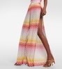 Printed pointelle palazzo pants