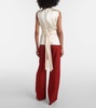 Tizzy belted gathered silk top