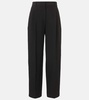 Lilas wool and linen-blend wide-leg pants