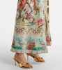 Floral embellished silk maxi dress