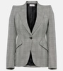 Houndstooth wool blazer