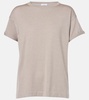 Knitted cashmere and silk-blend T-shirt