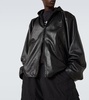 Hooded leather blouson