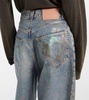 2023 coated mid-rise wide-leg jeans