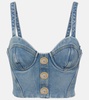 Cropped denim bustier